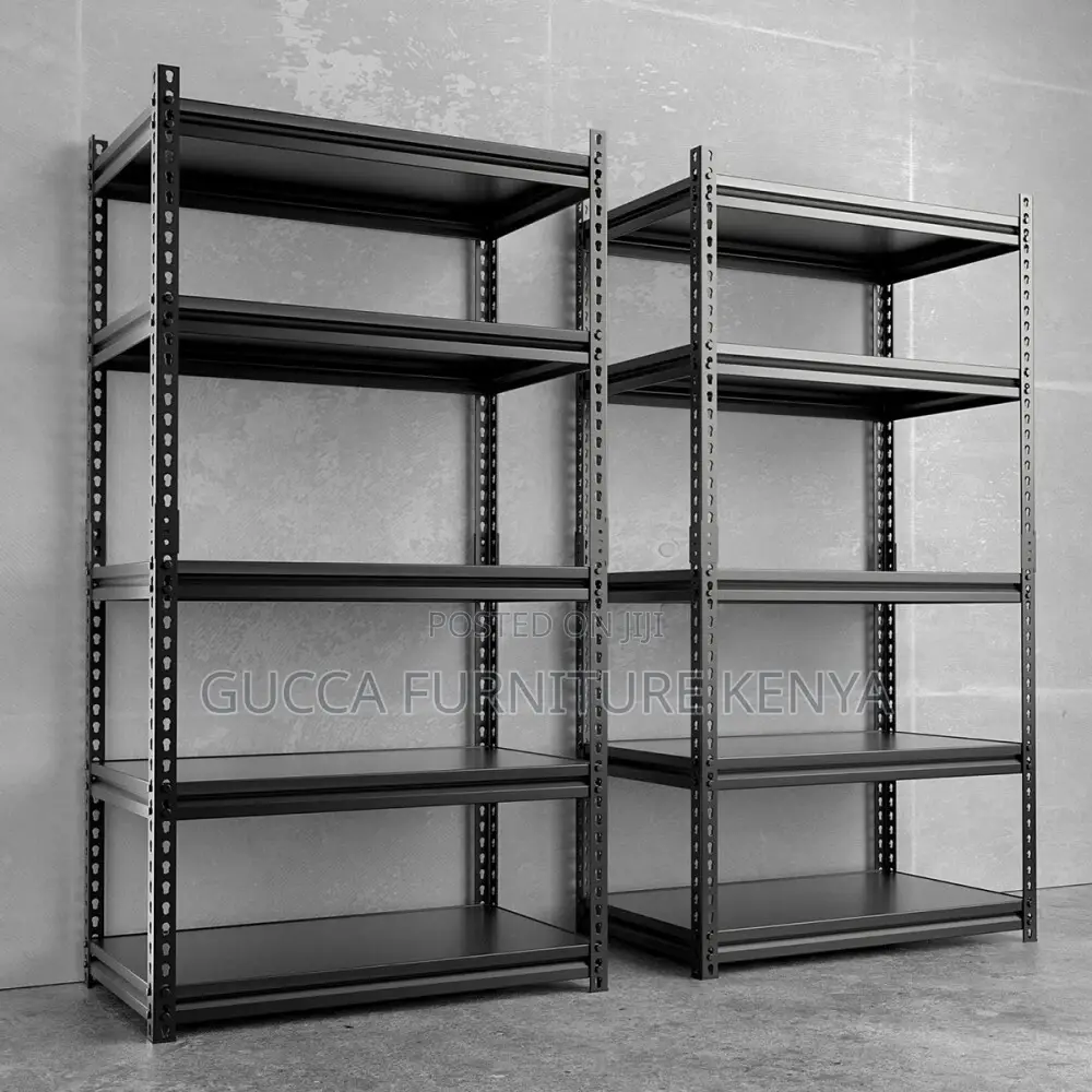 Black 5-Tier Adjustable Metallic Shelving Rack