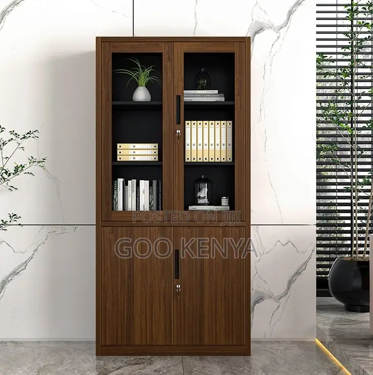 Office Cabinet; Durable Trendy 2-Door Wood-Look Office File Cabinet