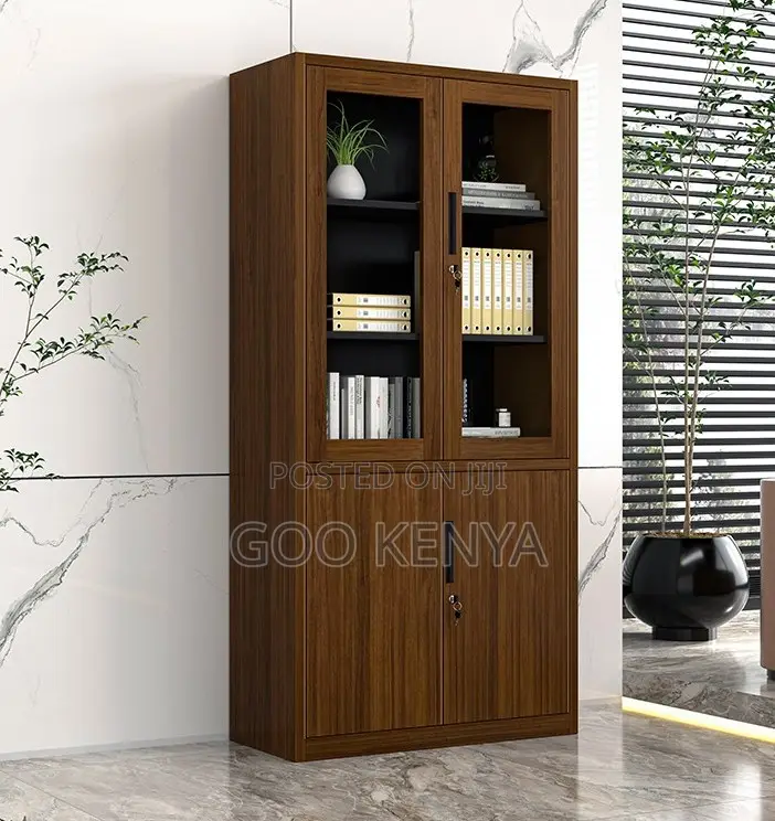 Office Cabinet; Durable Trendy 2-Door Wood-Look Office File Cabinet