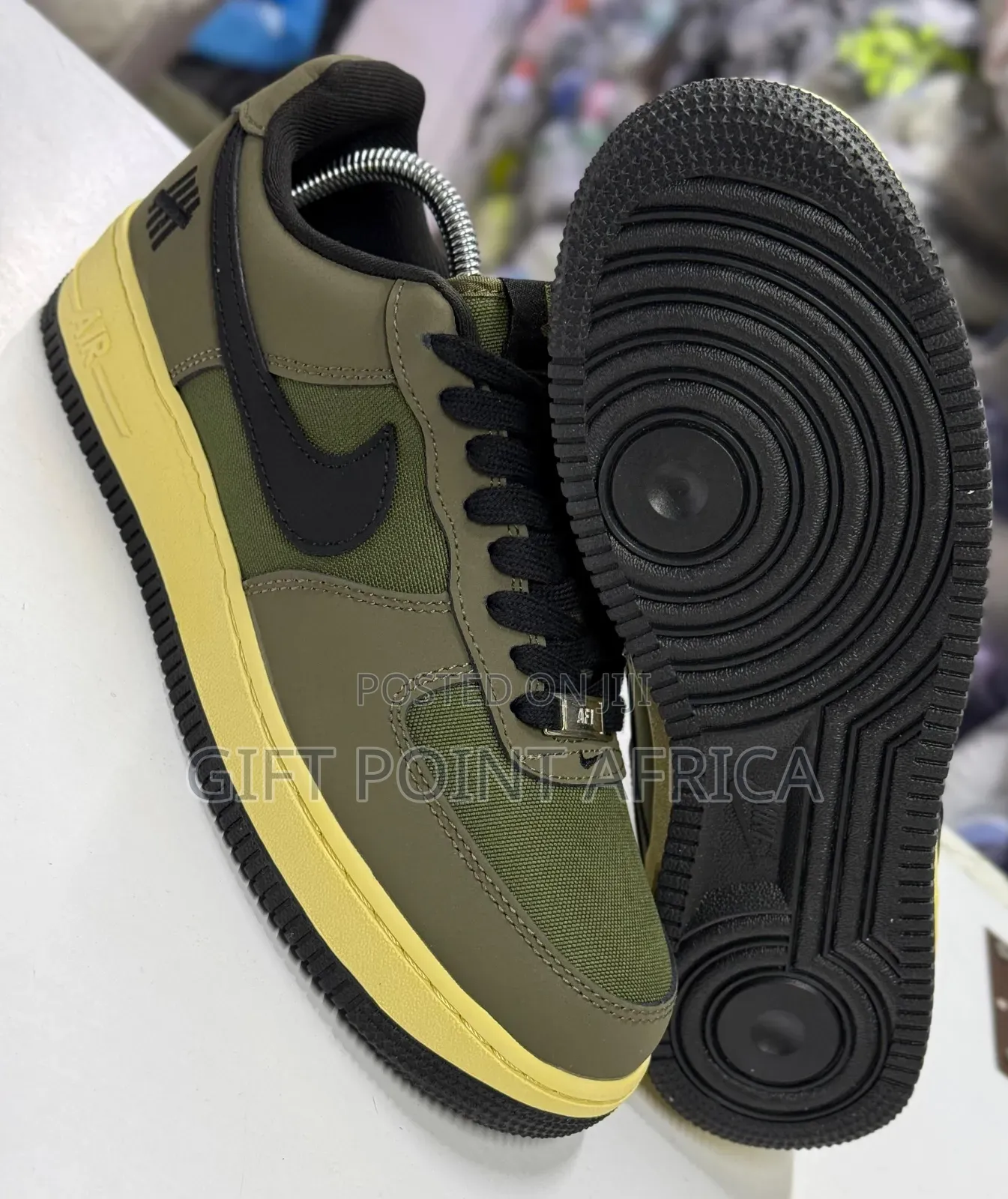 Jungle Green Airforce 1 Unisex Sneakers