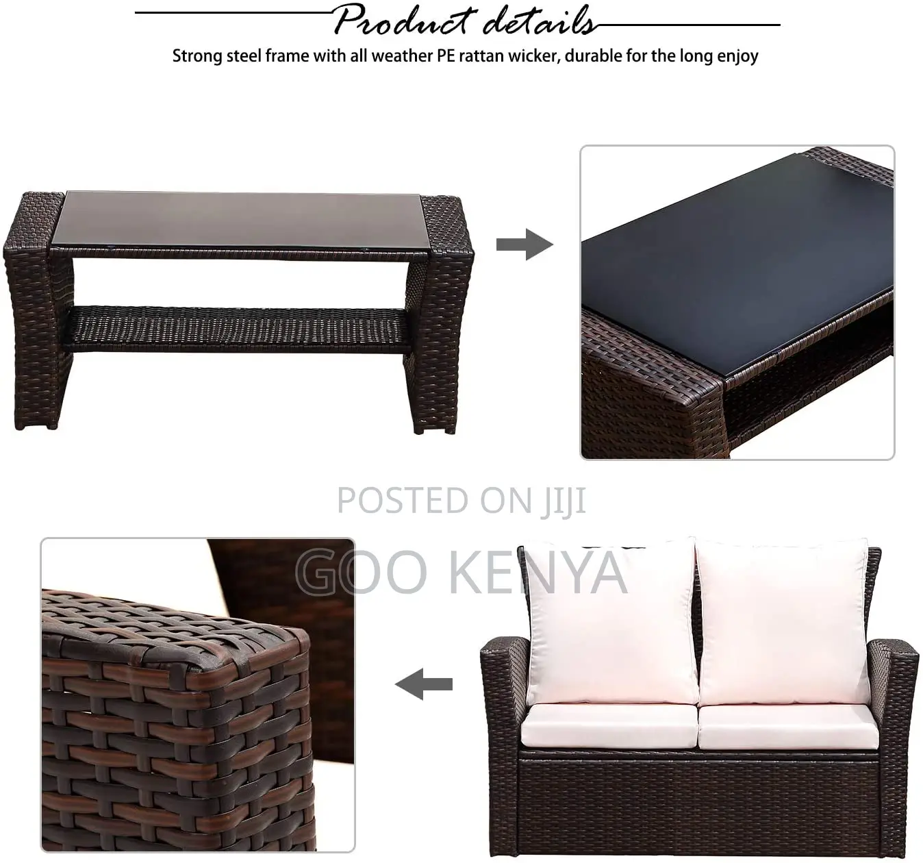 Home Dining Set; Henan Garden Living Room Rattan Sofa for Outdoor
