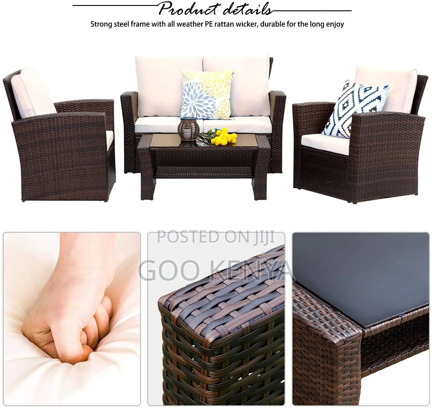 Home Dining Set; Henan Garden Living Room Rattan Sofa for Outdoor