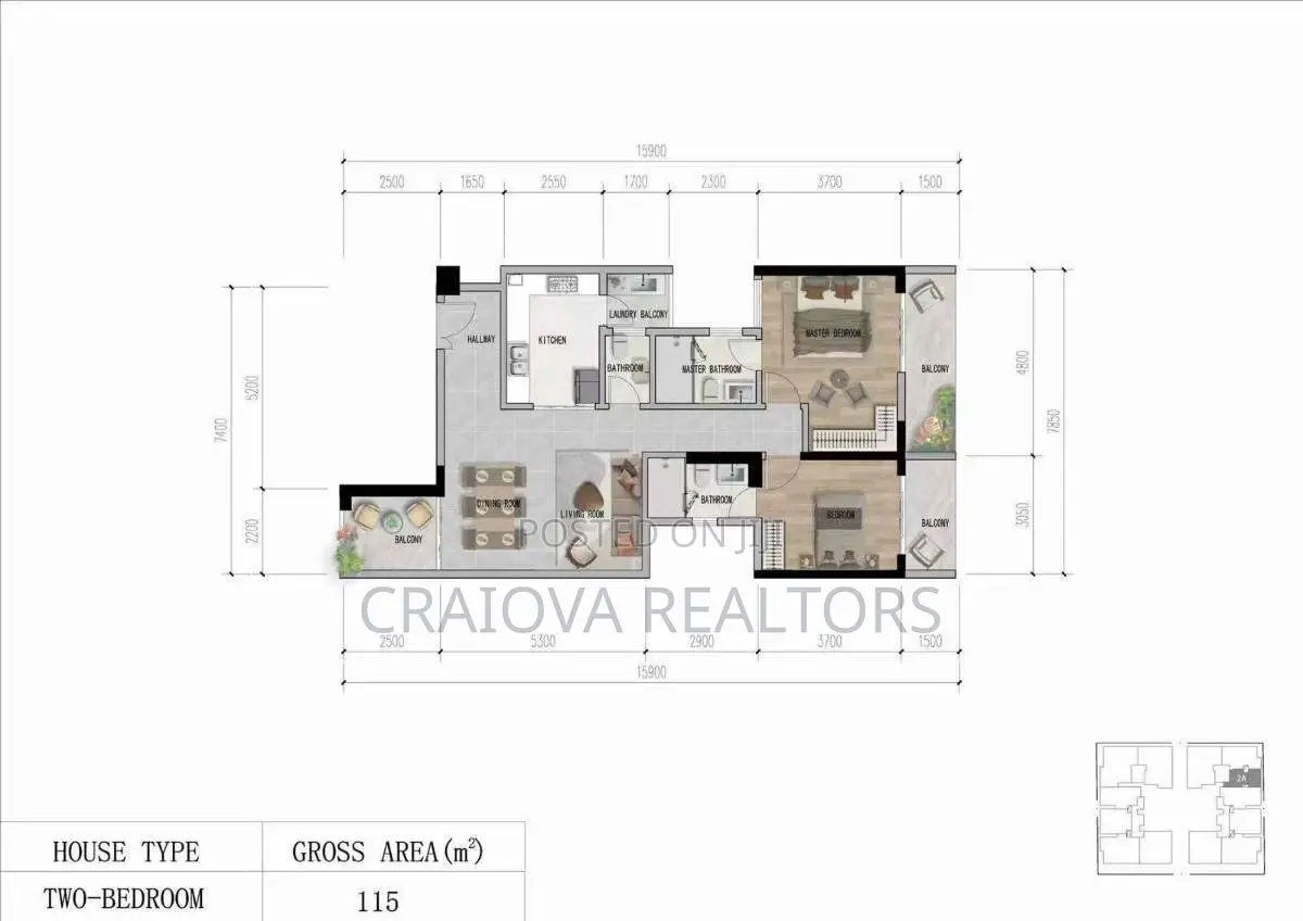 2bdrm Apartment in Luna Oak Residency, Kilimani for sale