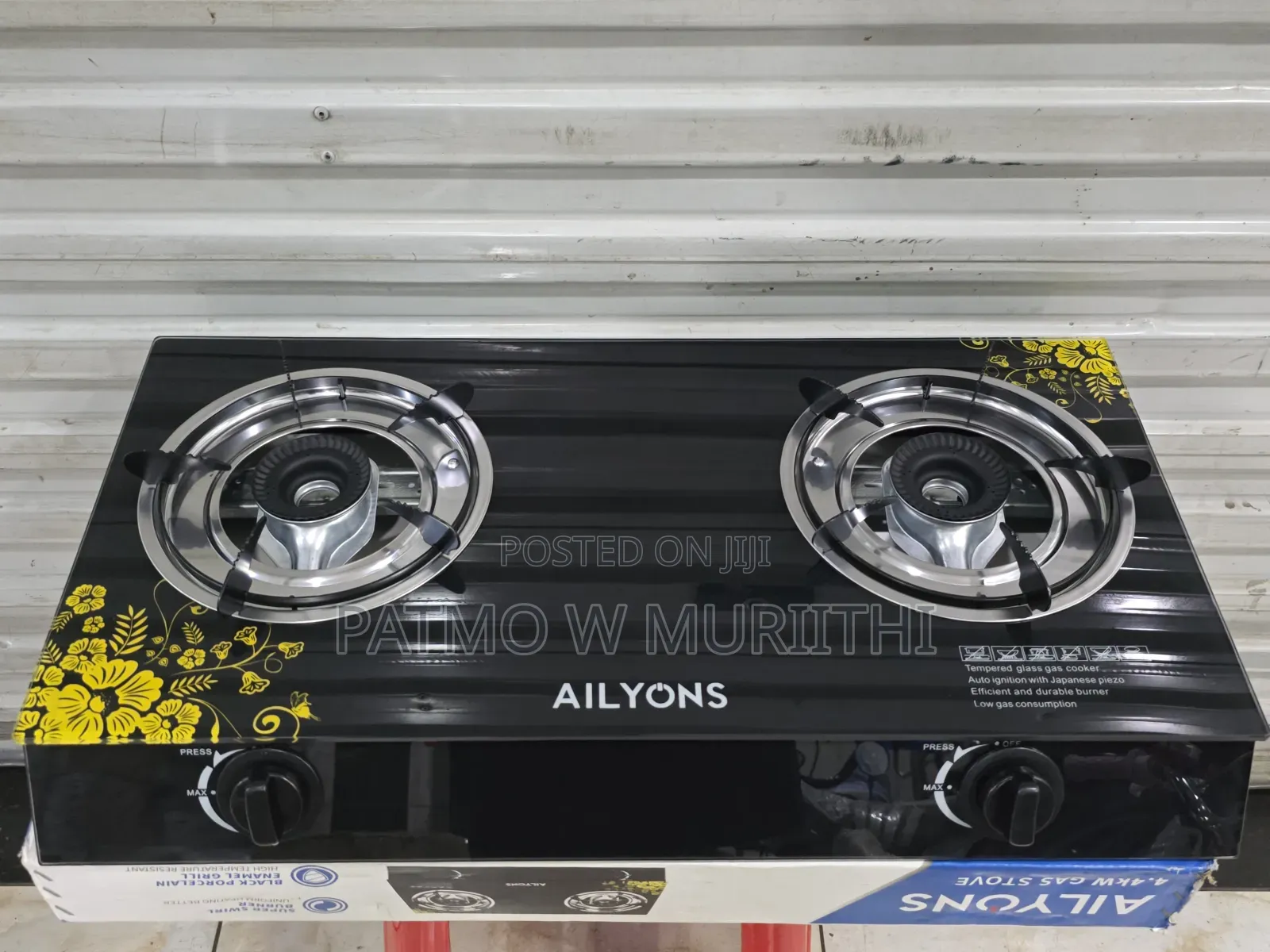 Ailyons 2burner Gas Cooker Glass Top