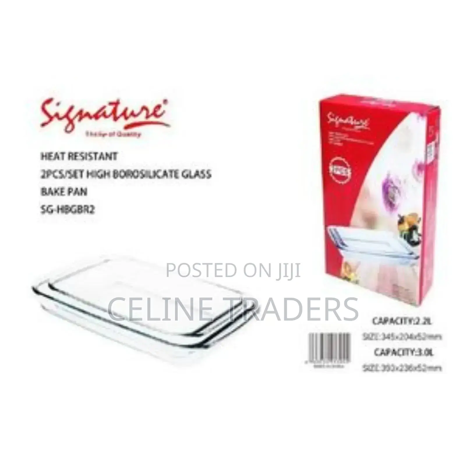 Premium Borosilicate Glass Baking Pans (Set of 2) + Heat Glove