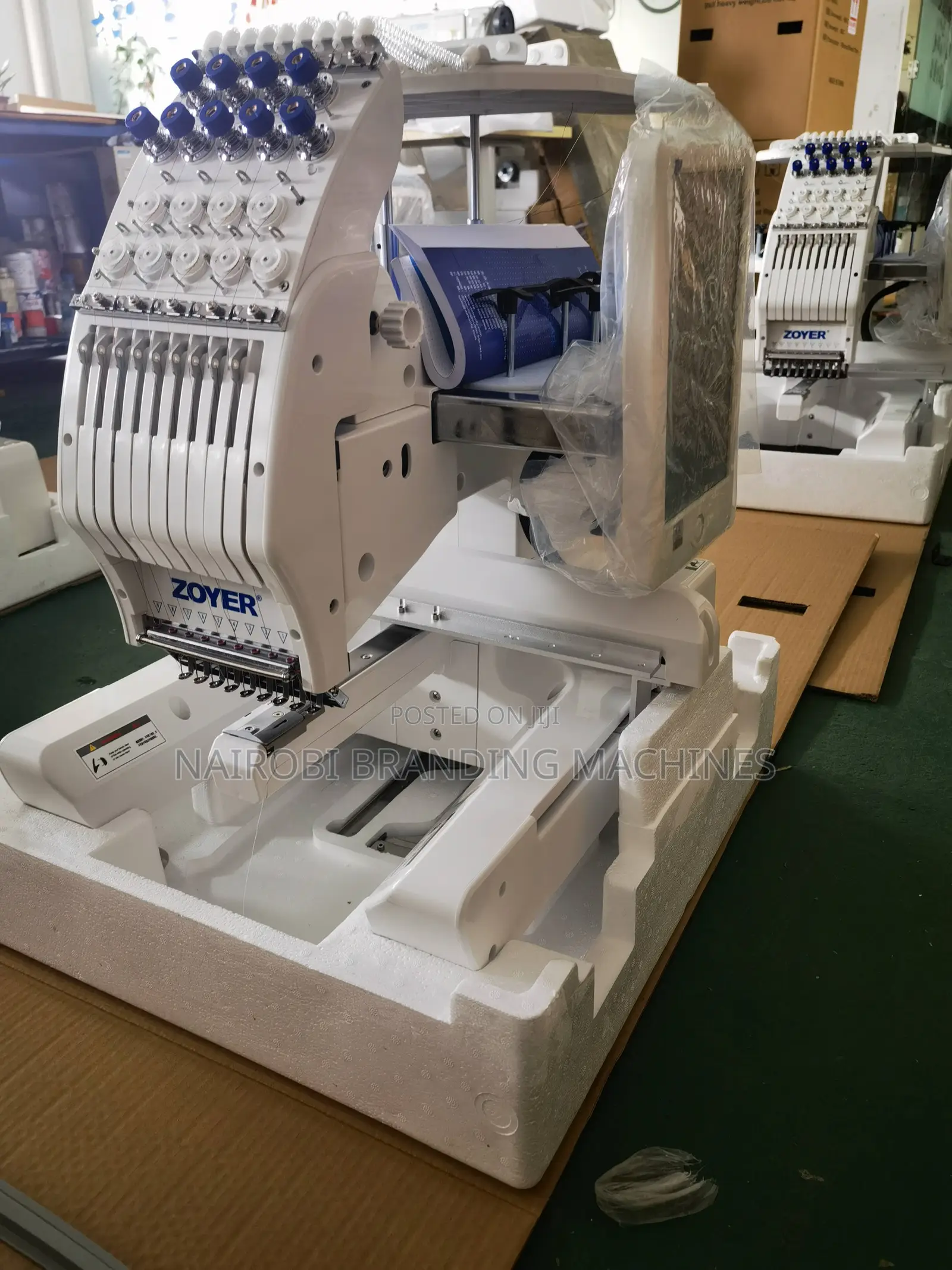 Single Head 9 Needles Industrial Embroidery Machine - 1200rpm