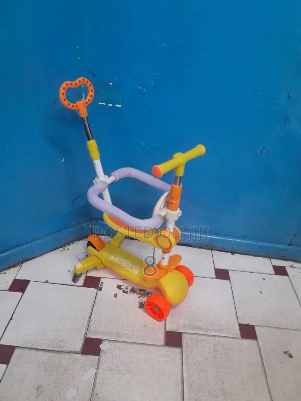 3-in-1 Kids Ride: Baby Walker, Stroller Scooter With Led Melody