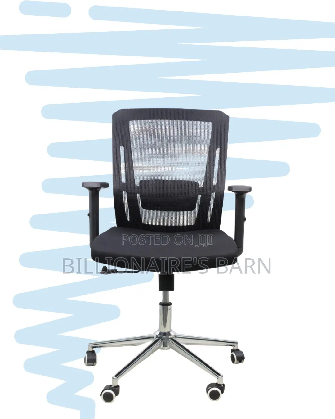 Ergonomic Mid-Back Chair With Chrome Base | Sleek Design, Strong Build