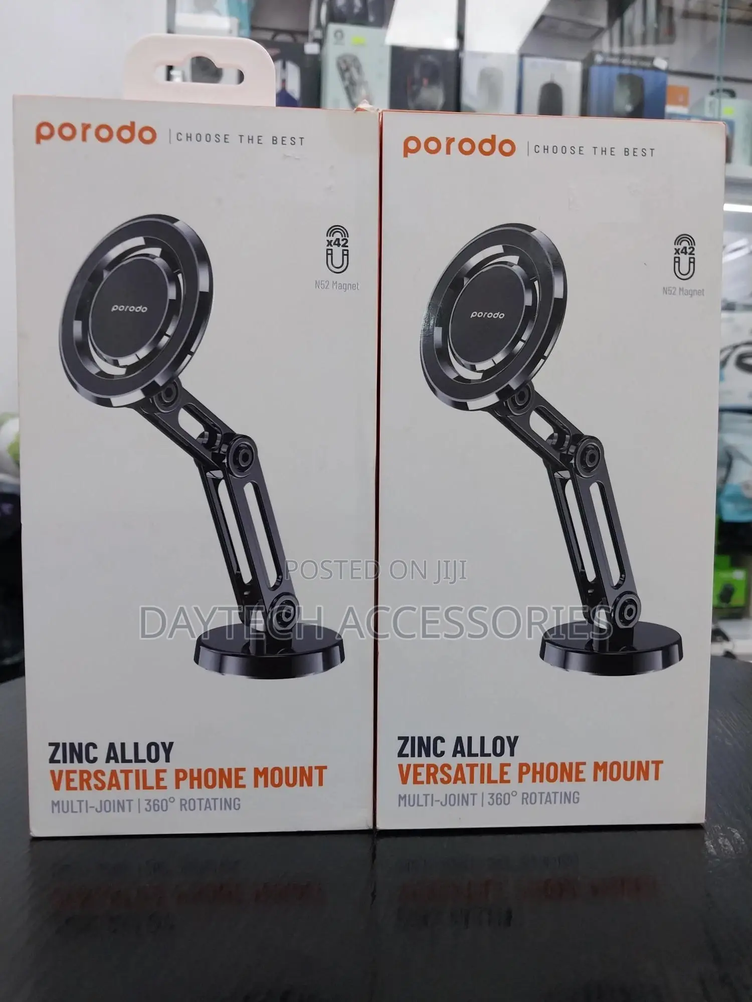 The Porodo Magnetic Zinc Alloy Versatile Phone Mount,