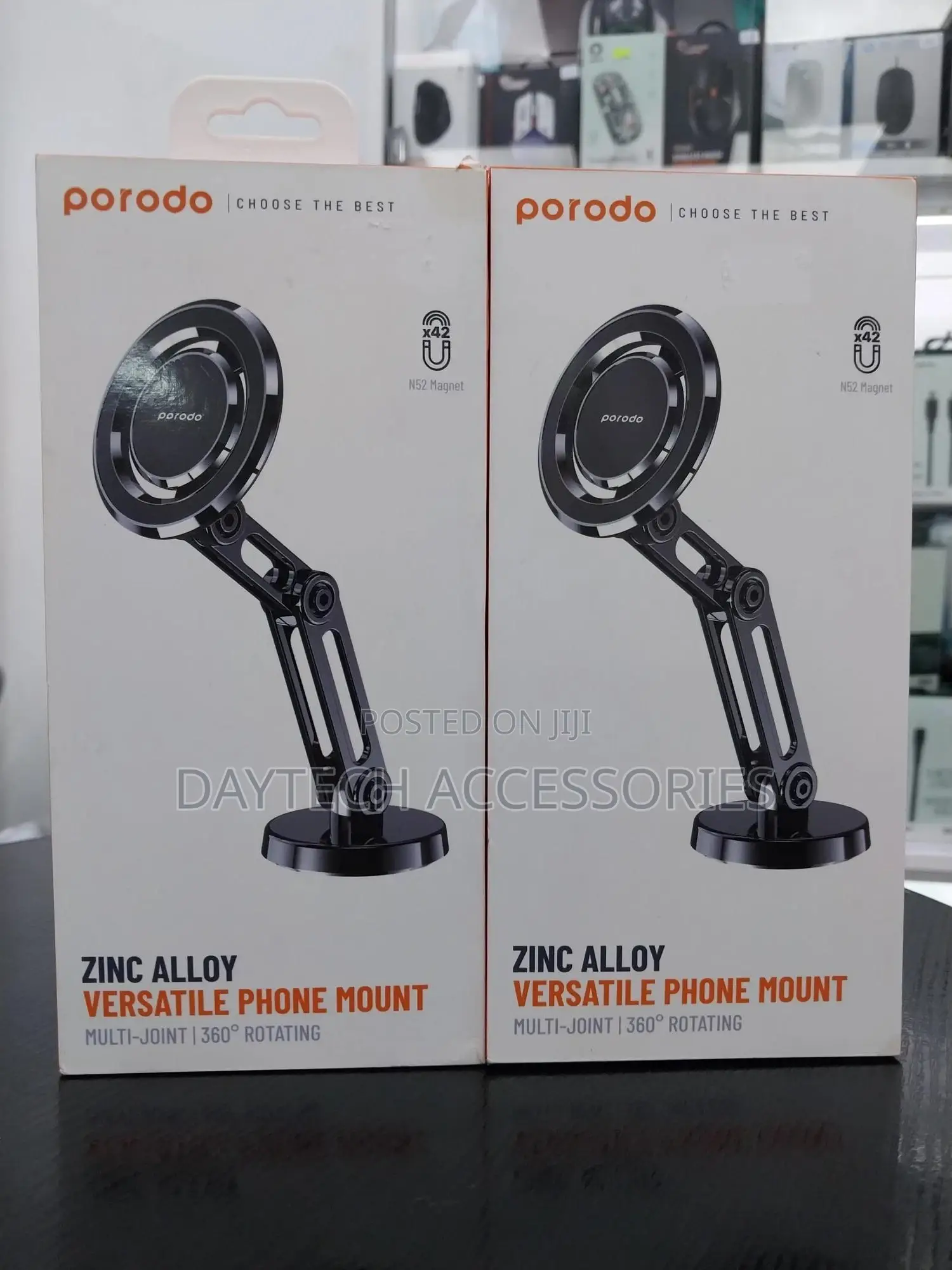 The Porodo Magnetic Zinc Alloy Versatile Phone Mount,