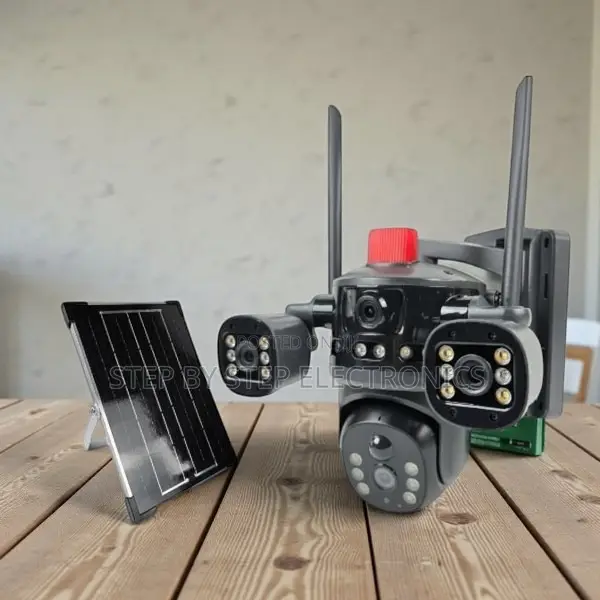 4g Solar Camera With Multiple Lens, Light Alarm Siren and Hd Video