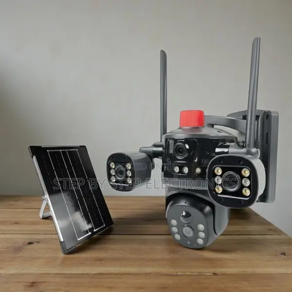 4g Multiple Lens Solar Camera With Light Alarm Siren Motion Detect