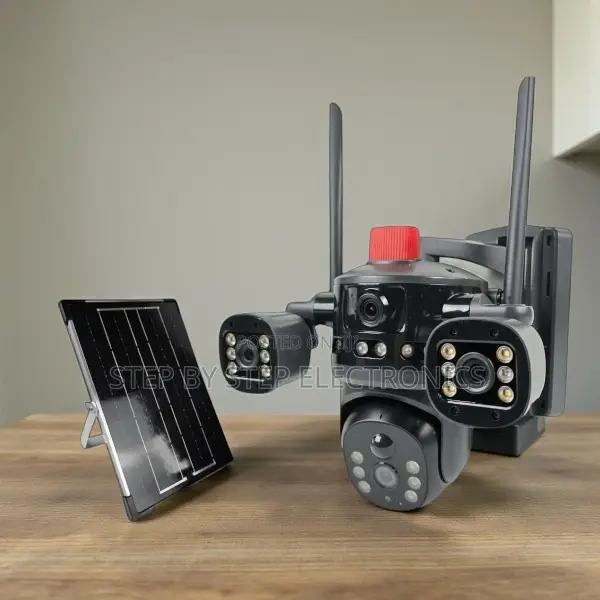 4g Multiple Lens Solar Camera With Light Alarm Siren Remote View