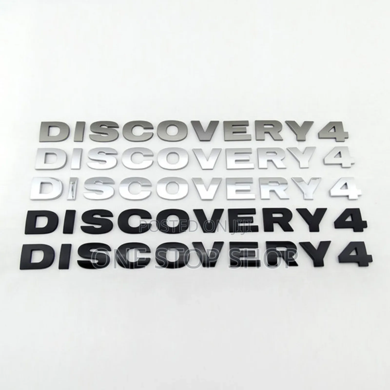 Discovery 4 Badges in Chrome, Black,Matte Silver