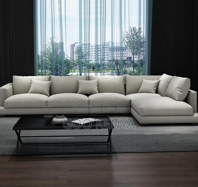 Home Sofa; L-Shaped Elegant Modular Cloth Sofa With Italian Design