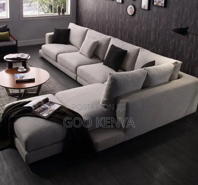 Home Sofa; L-Shaped Elegant Modular Cloth Sofa With Italian Design
