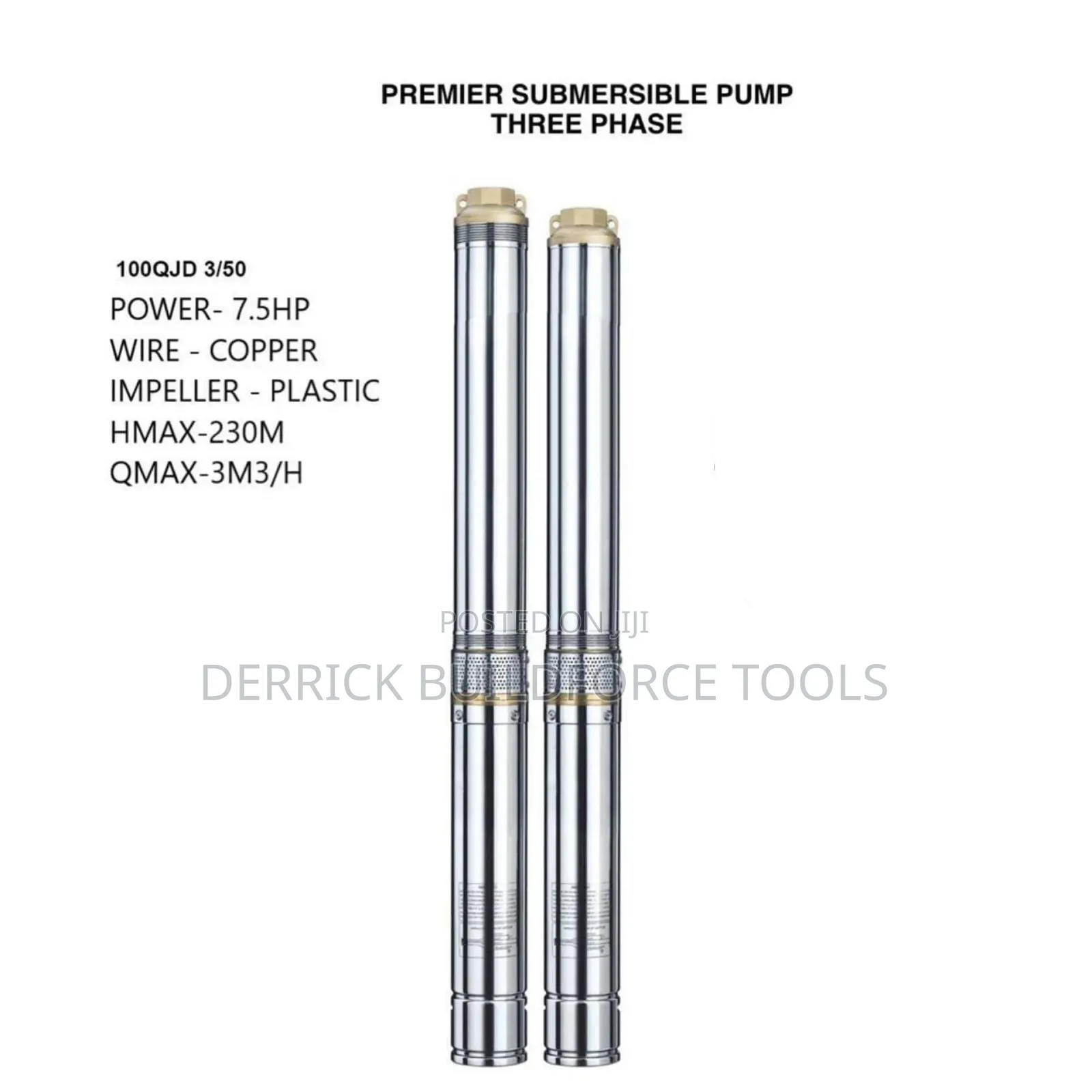 Premier 7.5hp 230m Three Phase Submersible Pump