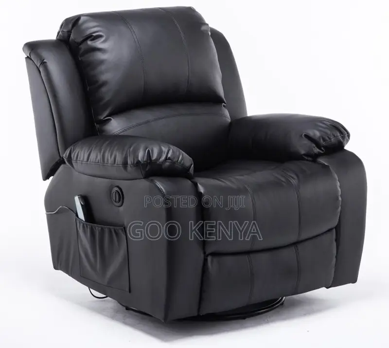 Home Sofa; Single Manual Leather Reclining Chair With Footrest