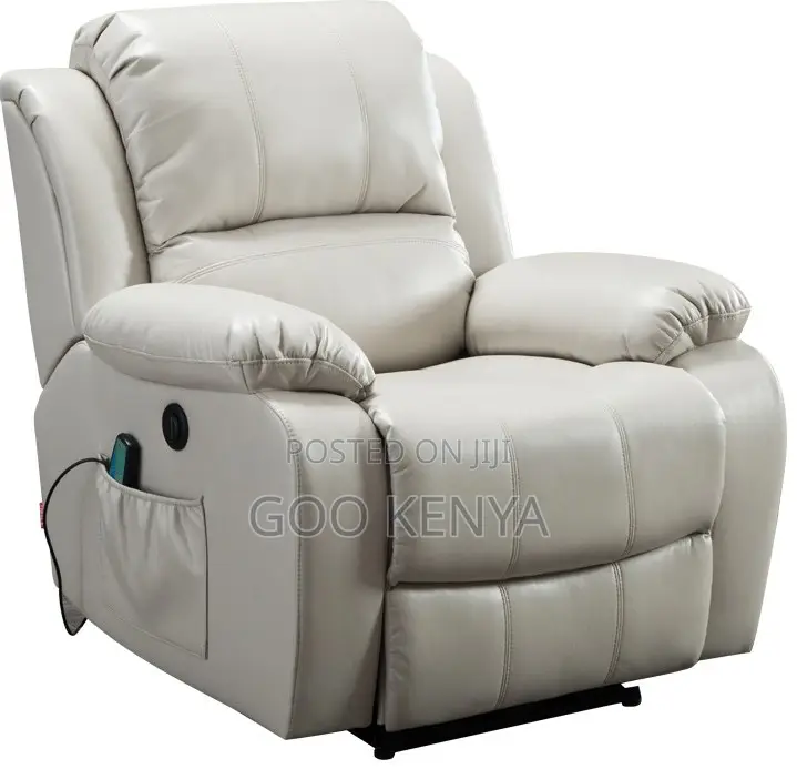 Home Sofa; Single Manual Leather Reclining Chair With Footrest