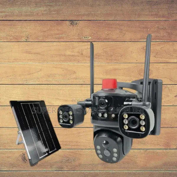 4g Solar Camera Multiple Lens Light Alarm Siren With Hd Playback