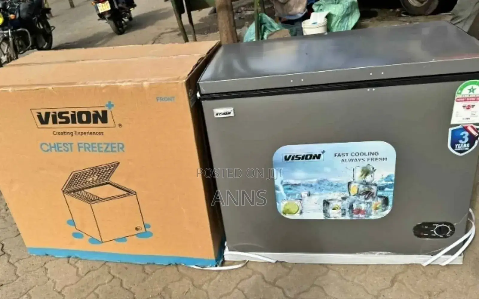 Vision 300l Chest Deep Freezer (Fast Cool / Grey* Color)