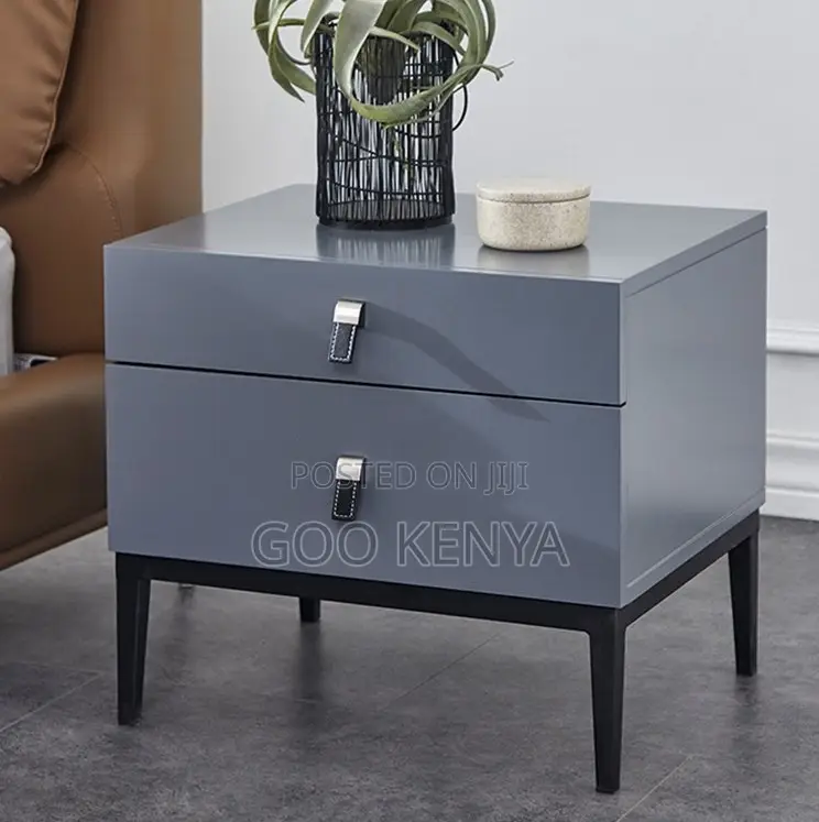 Home Cabinet; Modern Lacquered Nightstand Cabinet for Bedroom Storage