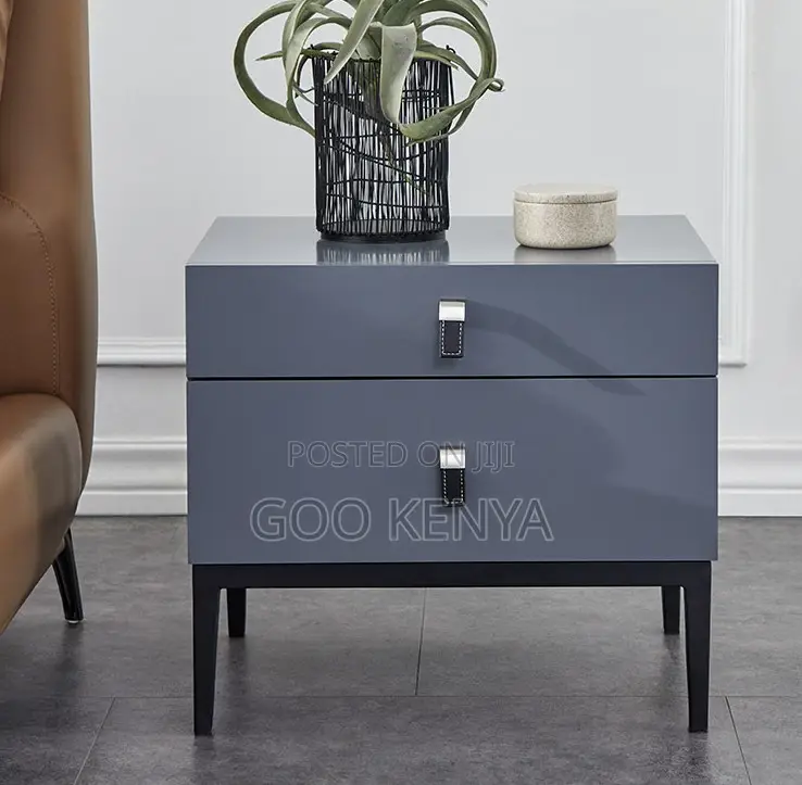 Home Cabinet; Modern Lacquered Nightstand Cabinet for Bedroom Storage