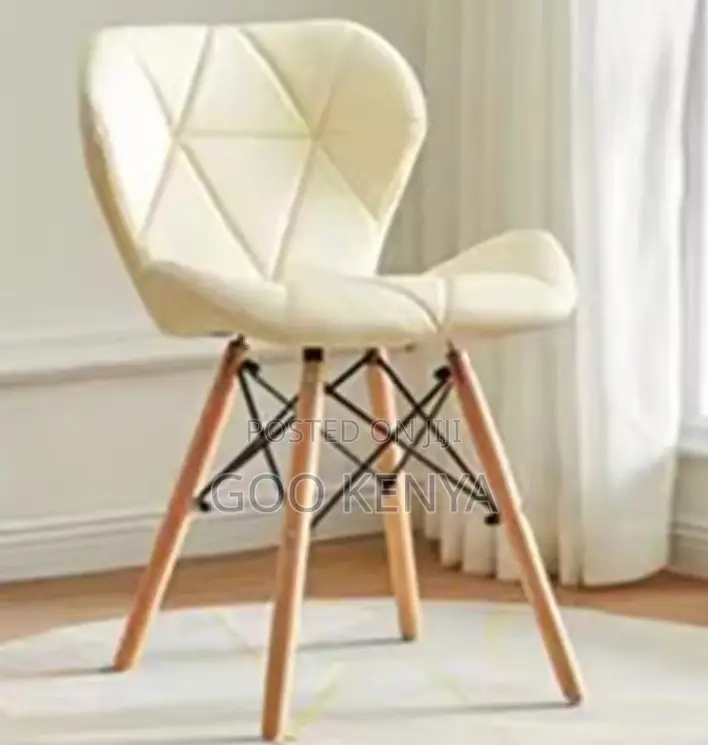 Home Chair; Wooden-Leg Fabric Dining Chair for Kitchen and Home