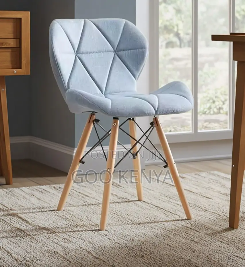 Home Chair; Wooden-Leg Fabric Dining Chair for Kitchen and Home