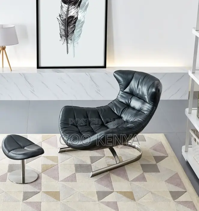 Home Chair; Light Luxury Leather Lounge Chair for Stylish Interiors