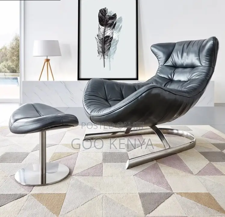 Home Chair; Light Luxury Leather Lounge Chair for Stylish Interiors
