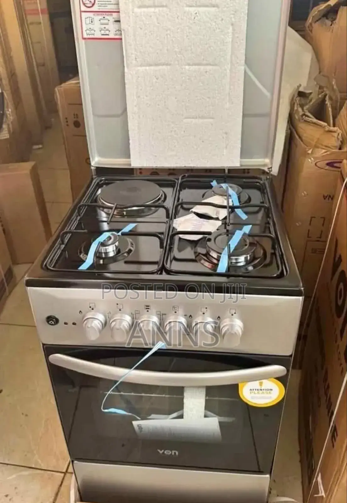 Von 50 by 60cm 3g+1 Electric Free Standing Gas Cooker V60*E