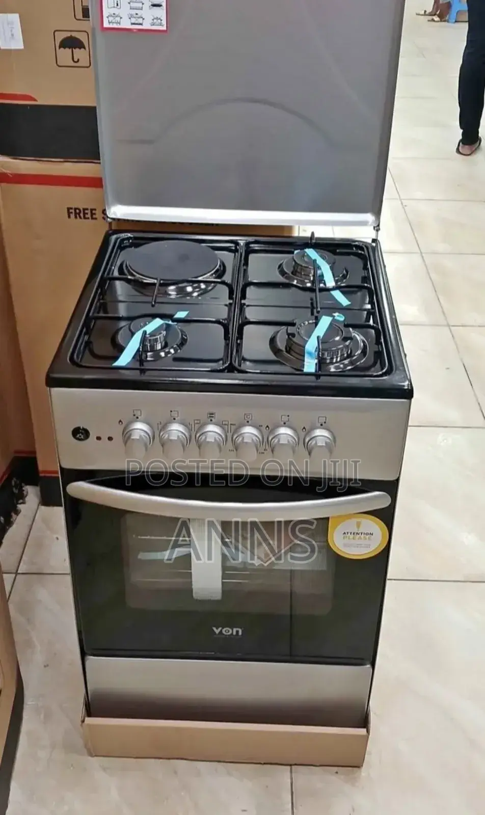 Von 50 by 60cm 3g+1 Electric Standing Gas Cooker V60*E
