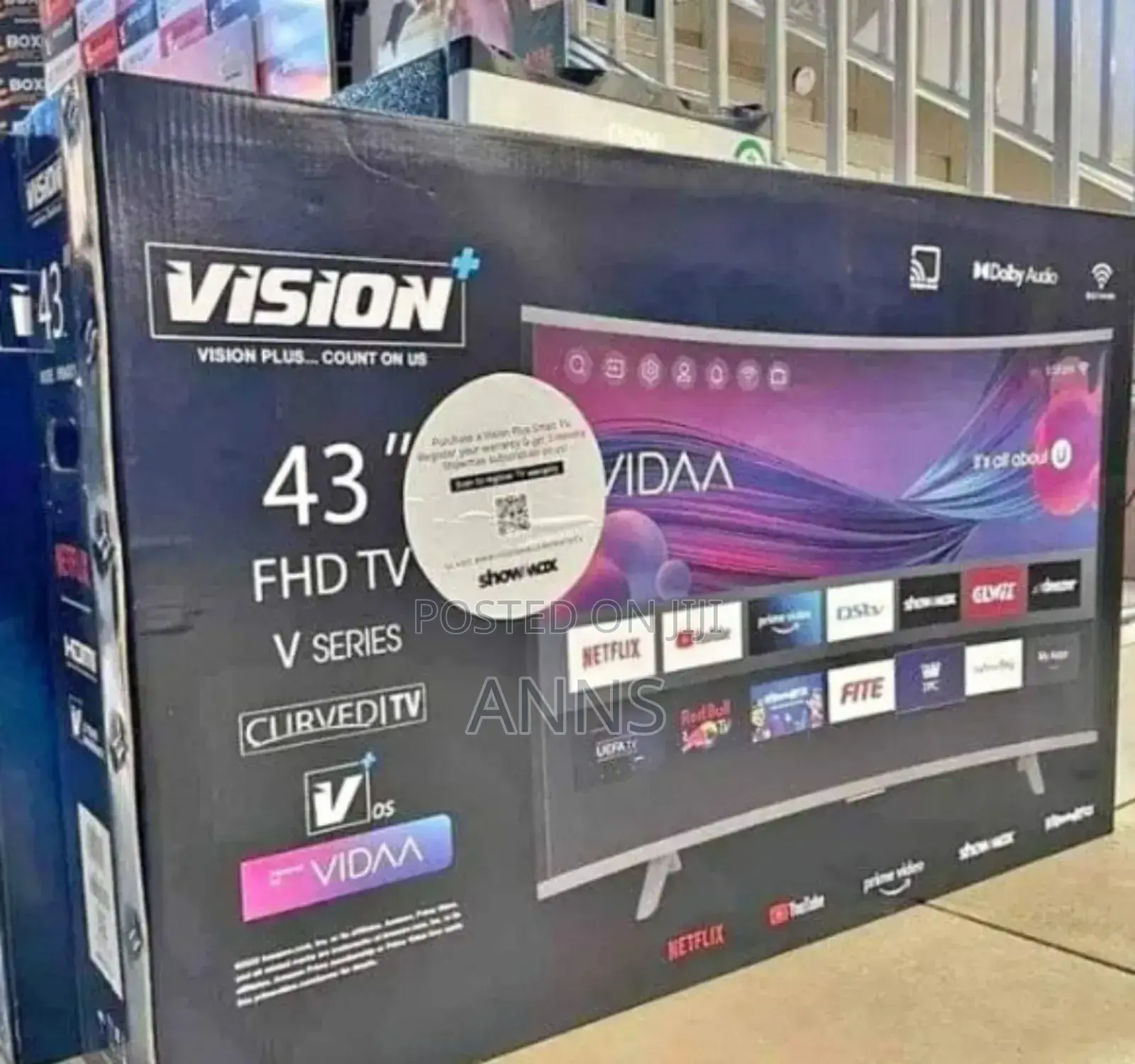Vision Plus 43" Inches Frameless Smart Android Tv/ HDR Tv /Bt