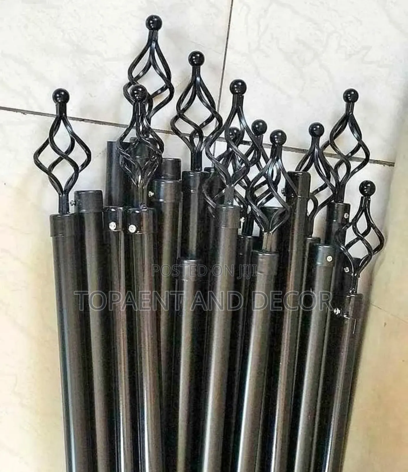 Adjustable Black Curtain Rods With Easy Installation