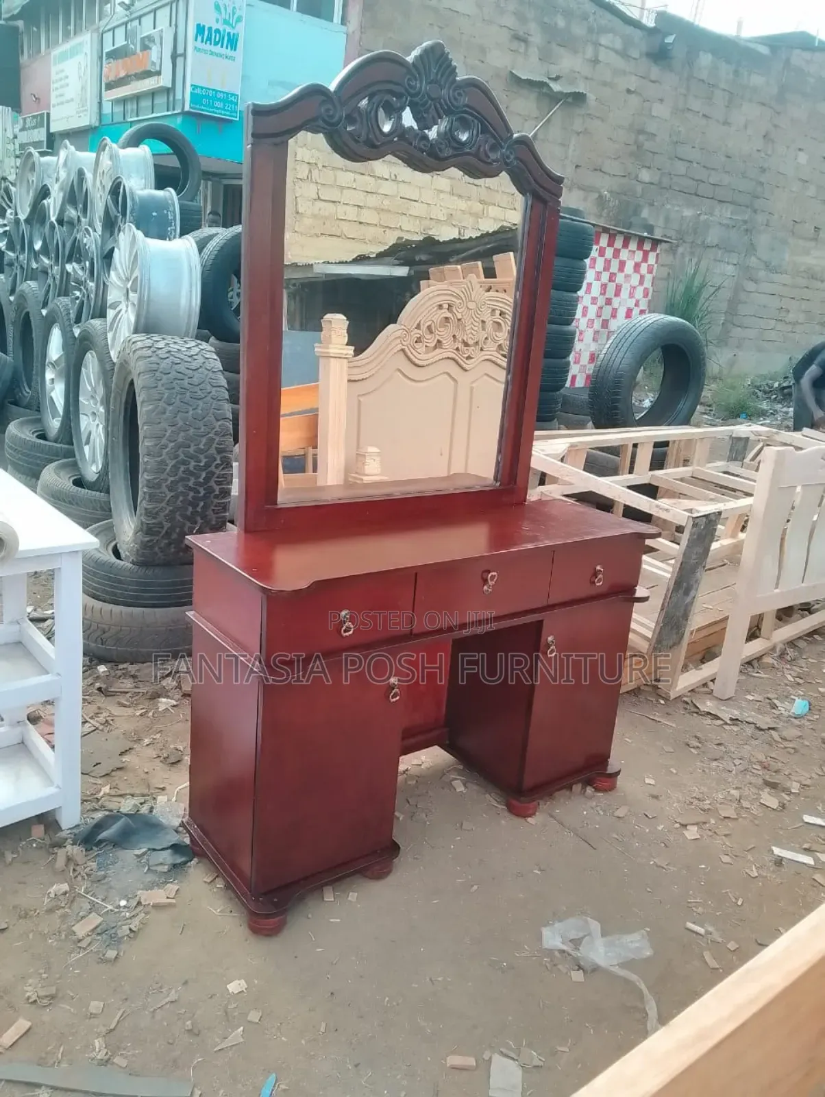 Classic Wooden Dresser With Mirror