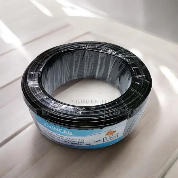 Elvin Durable Black 1.5mm 90m PVC Insulated Wiring Electrical Cable