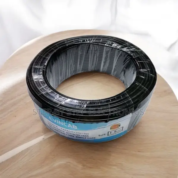 Elvin Reliable Black 1.5mm 90m Easy Install Wiring Electrical Cable
