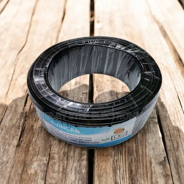 Elvin Black 1.5mm 90m PVC Flexible Long-Lasting Wiring Electricalcable