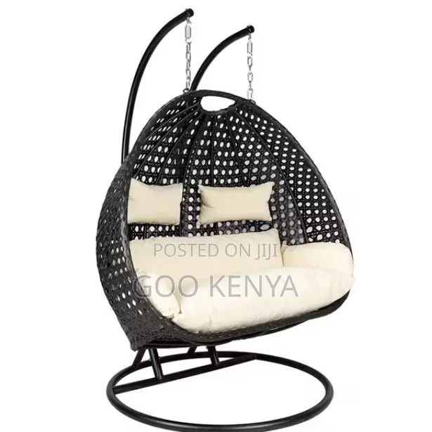 Home Chair; Double Rattan Hanging Egg Chair for Two — Indoor Outdoor