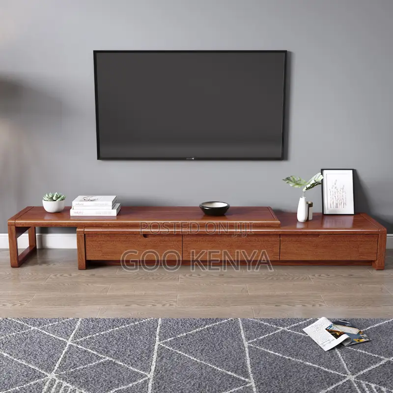 Home Tv Cabinet Set; Extendable Living Room Tv Console With Table Set