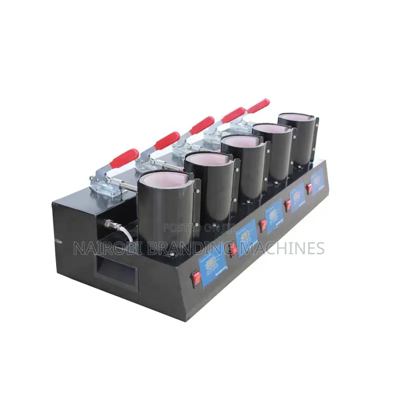 5 Station Mug Heat Press With 11oz Round Heating Mat Cups