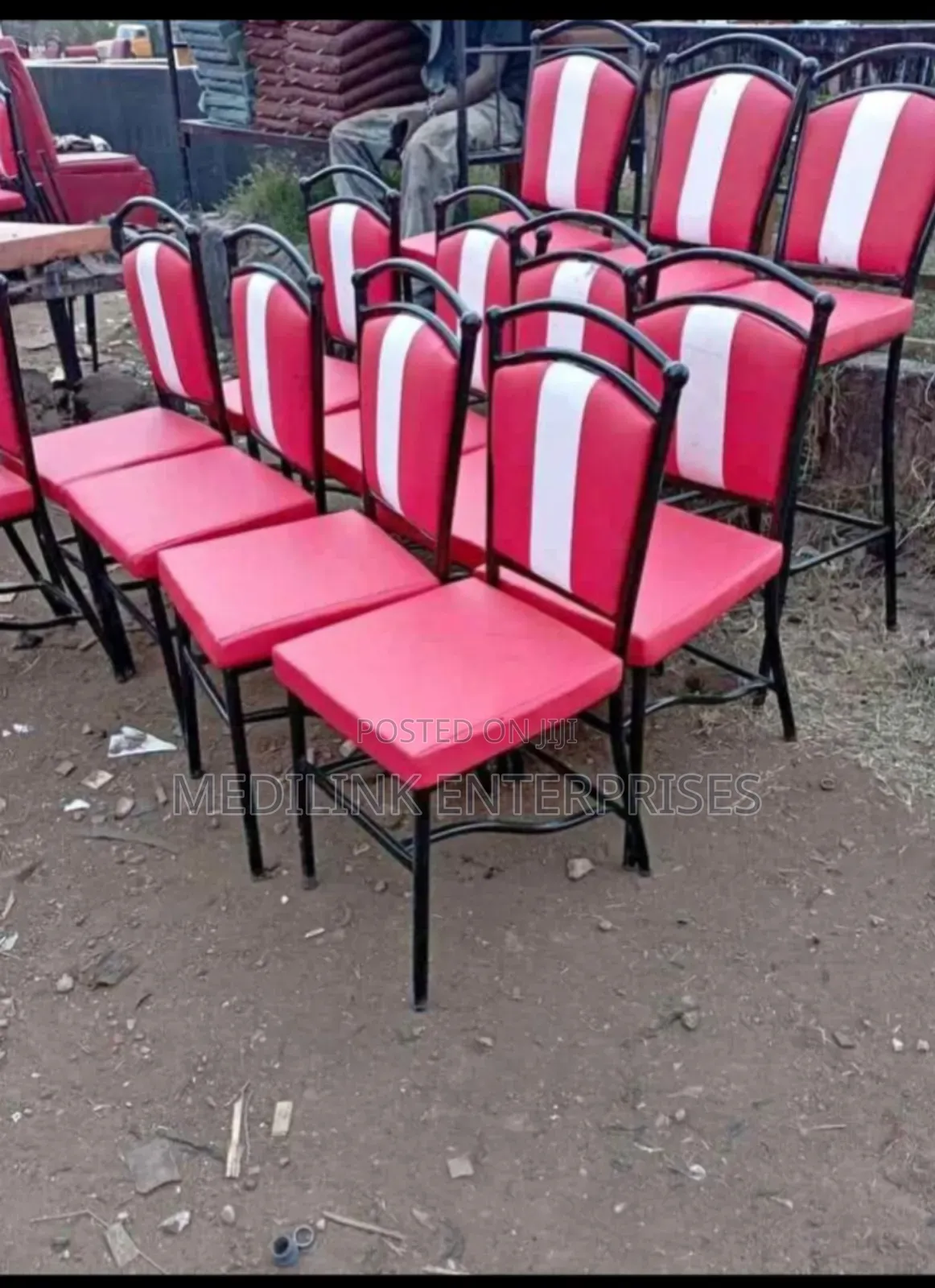 Metallic Upholstered Restaurants Chairs
