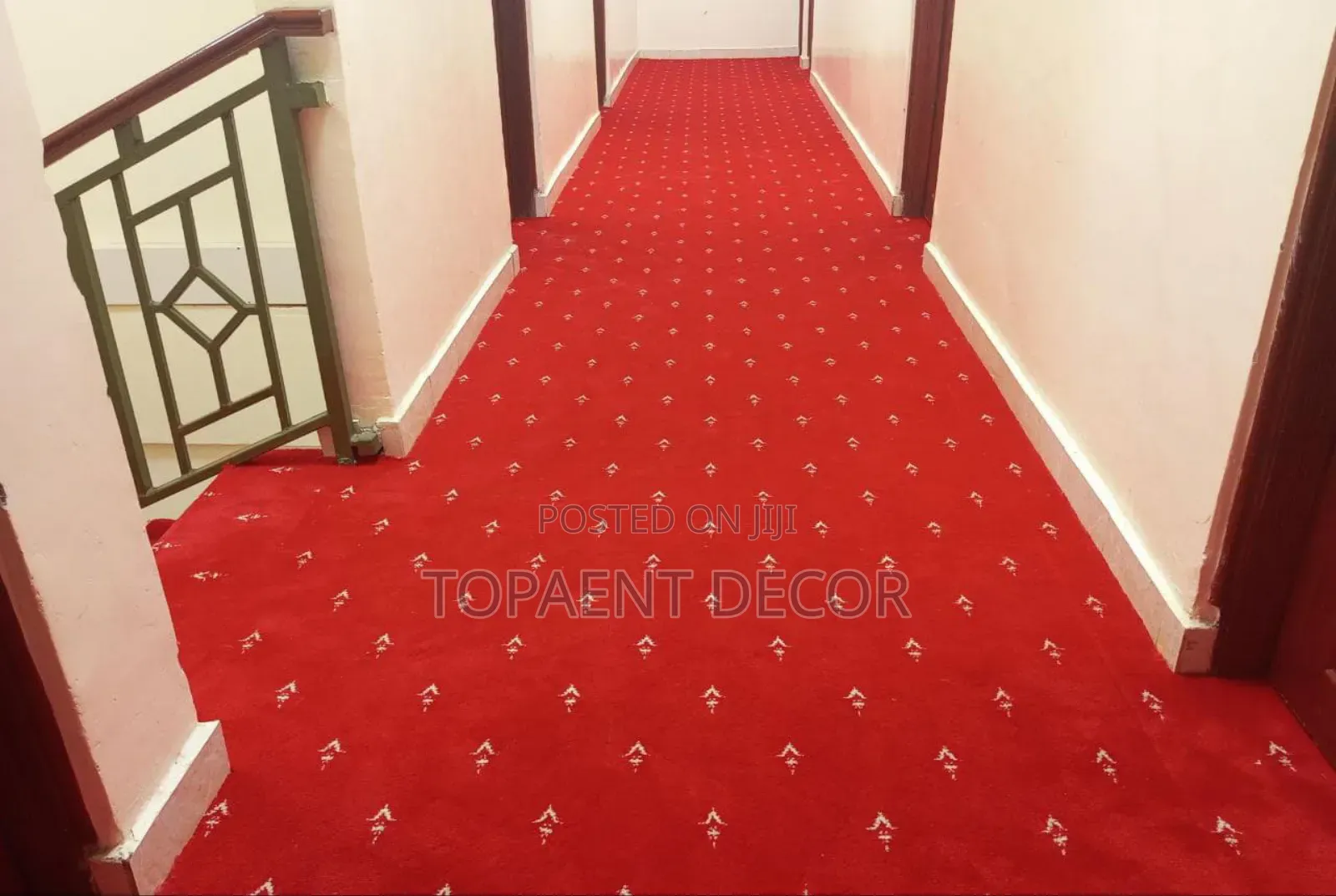 Red With White Prints Presidential Office Flooring Wallto Wallsolution
