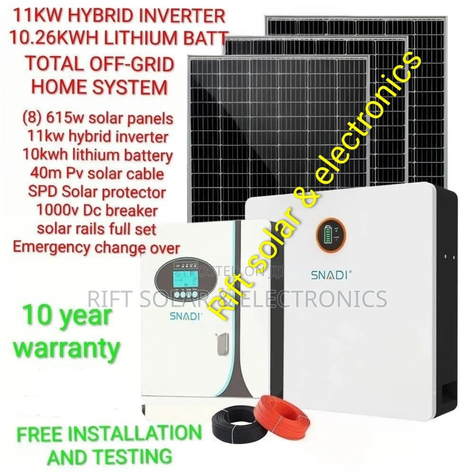 11kva Hybrid Inverter - 10.26kw Lithium Solar Battery Total Off-Grid