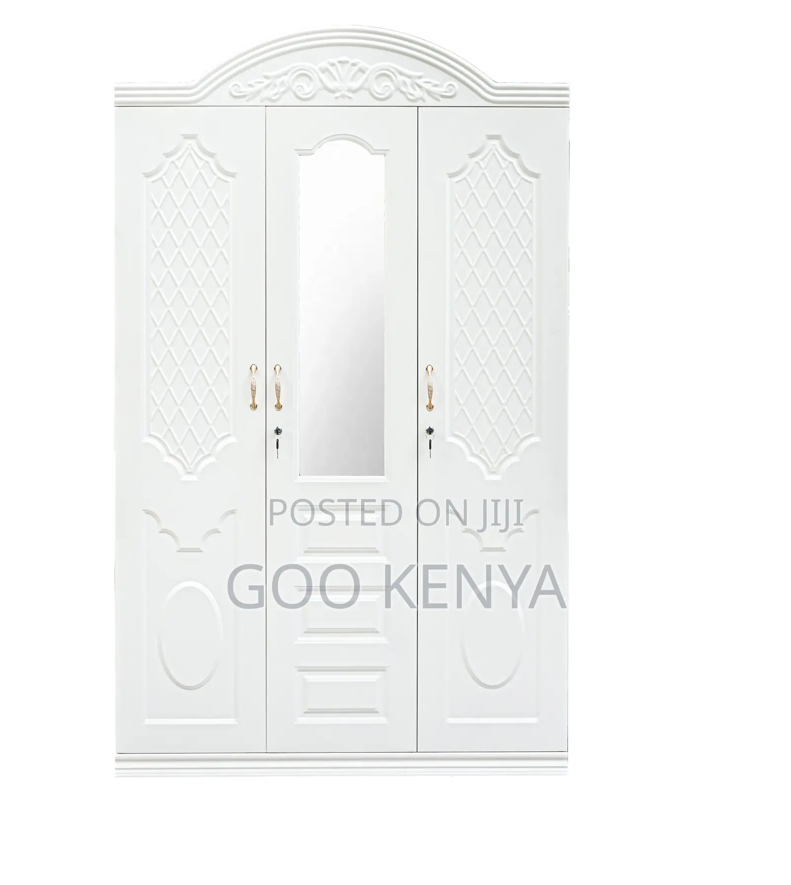 Home Wardrobe; Triple-Door Bedroom Wardrobe With Locks and Mirror