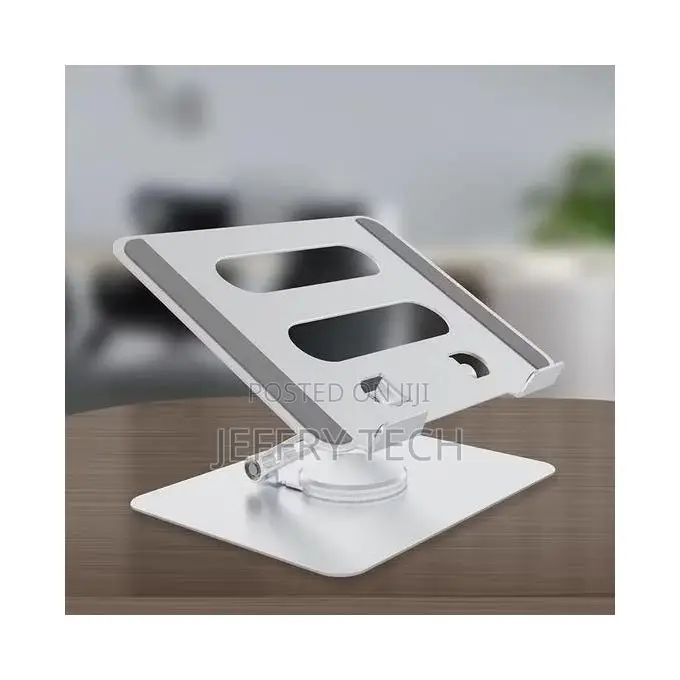 Aluminum Metal Adjustable Laptop Stand With 360 Rotating Base, Ergonom
