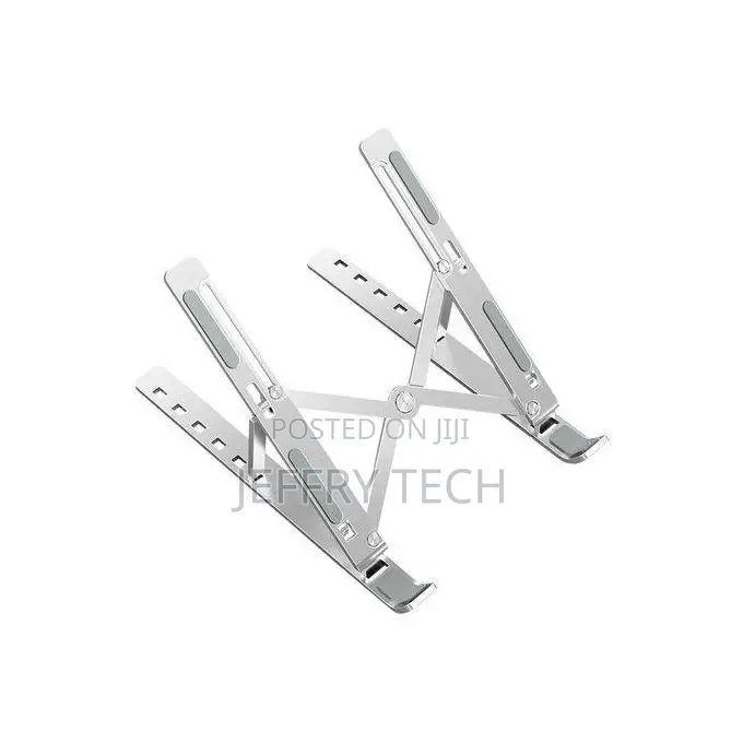 Metal Foldable Adjustable Height Laptop Stand - Silver