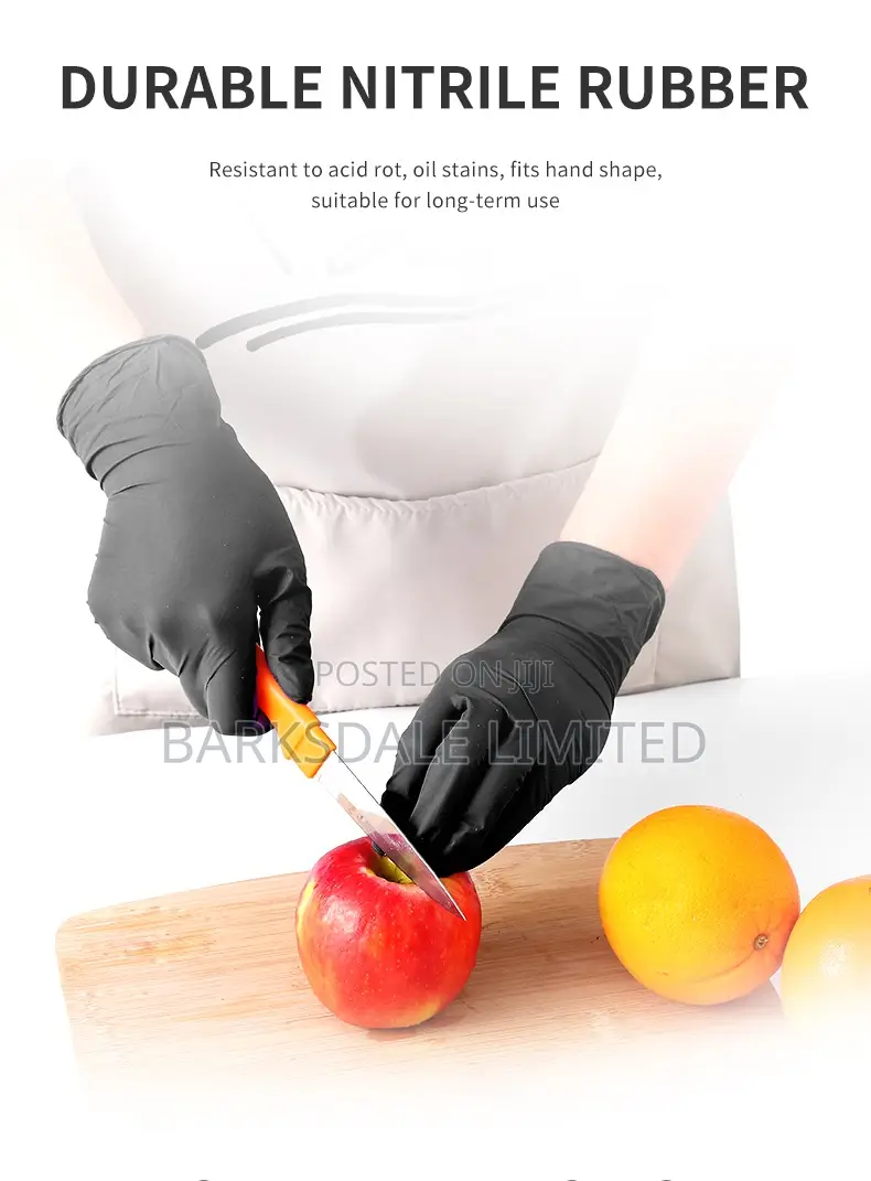 Small Black Nitrile Gloves Food Grade Rubber Chef Kitchen Latex