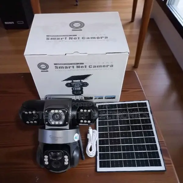 V380 Pro 12mp Triple Lens Solar PTZ Outdoor Cam With 3 Lens View
